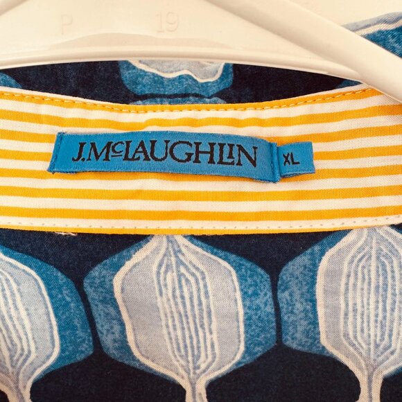 J.M McLaughlin Lois Shirt in Mini Hourglass Long Sleeve Top Women's Size XL - Picture 2 of 3